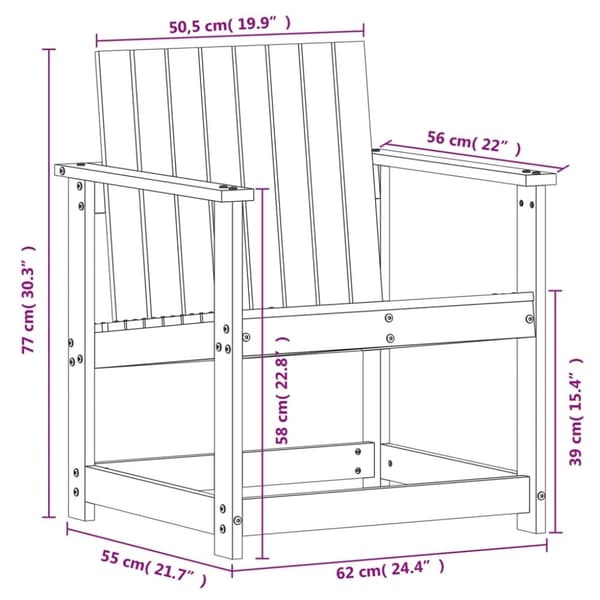 vidaXL havestol 62x56x77 cm imprægneret fyrretræ