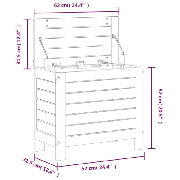 vidaXL Hagefotskammel 62x31,5x52 cm heltre douglasgran