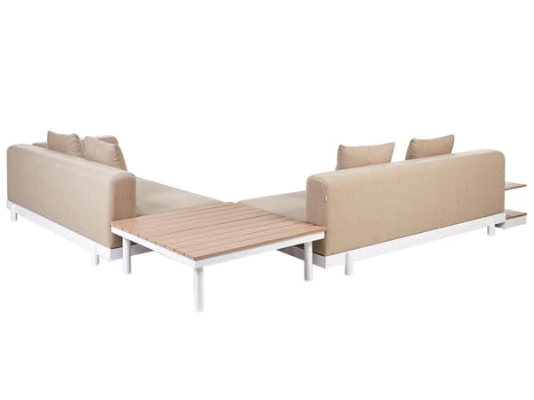 Soffgrupp 5-sits Soffbord Beige tyg Polyesterdyna Medelfast Utomhus Modern stil Trädgård