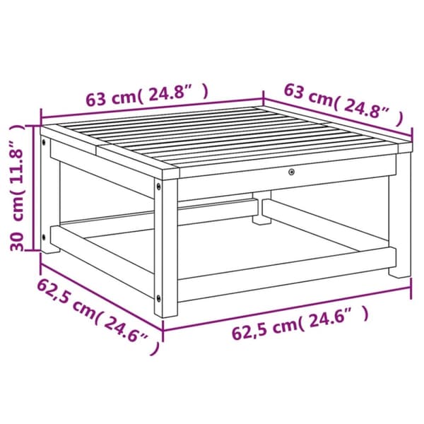 vidaXL havebord 63x63x30 cm massivt akacietræ