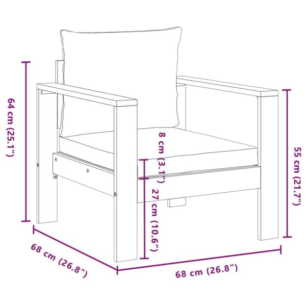 vidaXL Hagesofastol med puter heltre akasie