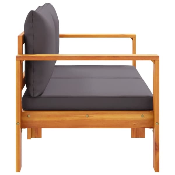 vidaXL Hagesofa med puter 2-seters heltre akasie