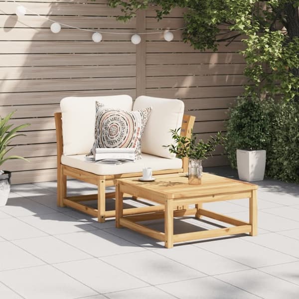 vidaXL Trädgårdssoffa hörn med dynor 73x73x65 cm massivt akaciaträ
