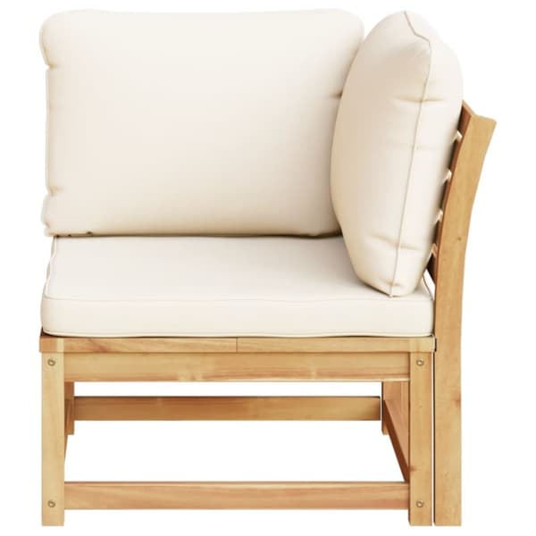 vidaXL Trädgårdssoffa hörn med dynor 73x73x65 cm massivt akaciaträ