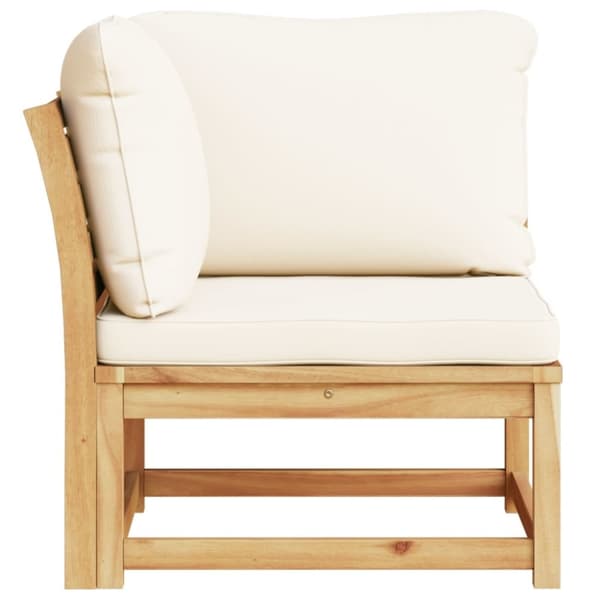vidaXL Trädgårdssoffa hörn med dynor 73x73x65 cm massivt akaciaträ
