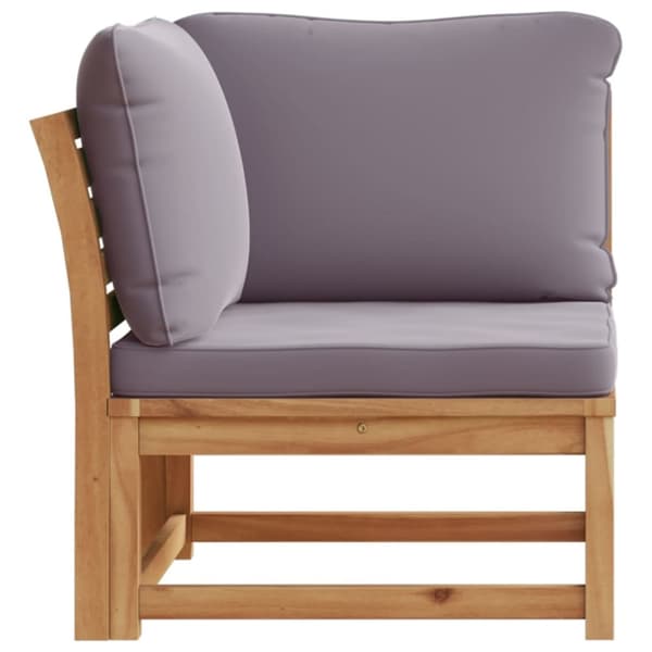 vidaXL hjørnemodul til sofa 73x73x65 cm med hynder massivt akacietræ