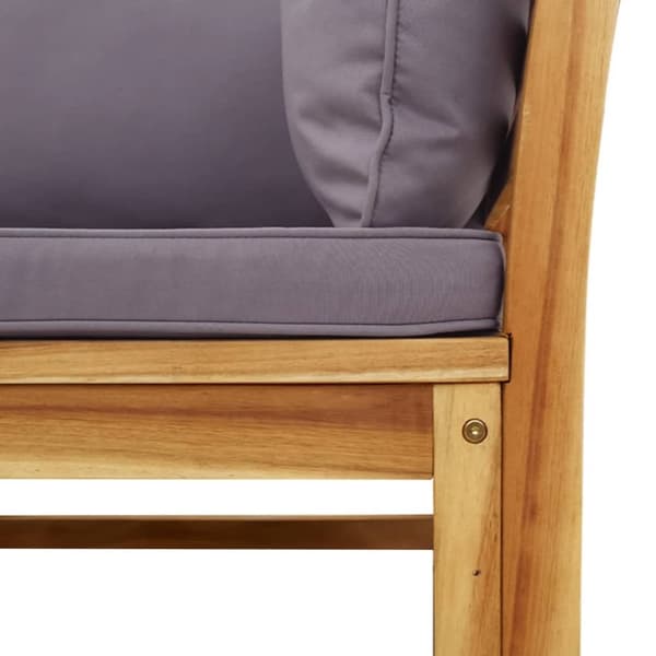 vidaXL hjørnemodul til sofa 73x73x65 cm med hynder massivt akacietræ
