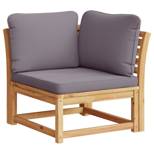 vidaXL hjørnemodul til sofa 73x73x65 cm med hynder massivt akacietræ