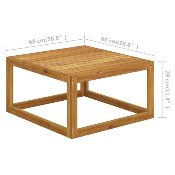 vidaXL Soffbord 68x68x29 cm massivt akaciaträ - Moduler till utomhussoffa