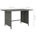 Miniatyrbillede 5 af 5: vidaXL havebord 110x70x65 cm polyrattan grå -  Enheder til udendørs modulsofa