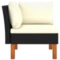 Miniatyrbild 5 av 11: vidaXL Loungegrupp 3 delar konstrotting och massivt eukalyptusträ -  Moduler till utomhussoffa