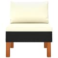 Miniatyrbild 9 av 11: vidaXL Loungegrupp 3 delar konstrotting och massivt eukalyptusträ -  Moduler till utomhussoffa