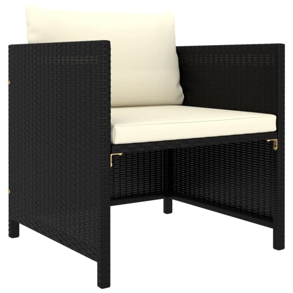 vidaXL havesofa med hynder polyrattan sort -  Enheder til udendørs modulsofa