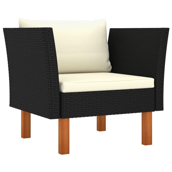 vidaXL havesofa polyrattan og massivt eukalyptustræ -  Enheder til udendørs modulsofa