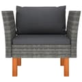 Miniatyrbillede 3 af 8: vidaXL havesofa polyrattan og massivt eukalyptustræ -  Enheder til udendørs modulsofa