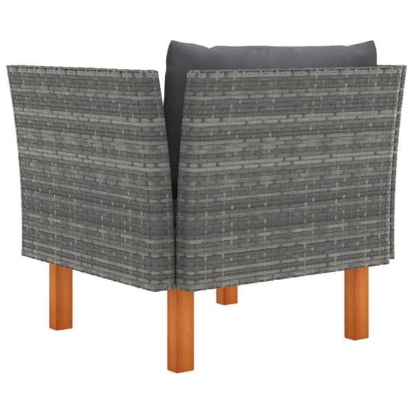 vidaXL havesofa polyrattan og massivt eukalyptustræ -  Enheder til udendørs modulsofa