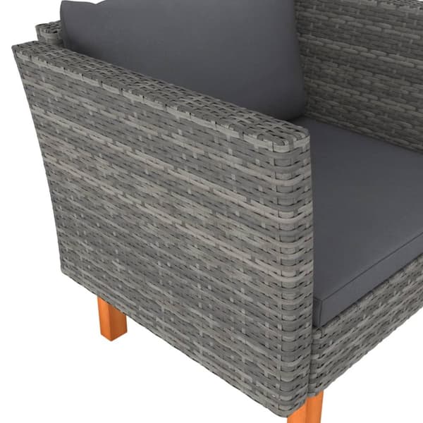 vidaXL havesofa polyrattan og massivt eukalyptustræ -  Enheder til udendørs modulsofa