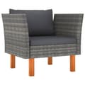 Miniatyrbillede 1 af 8: vidaXL havesofa polyrattan og massivt eukalyptustræ -  Enheder til udendørs modulsofa