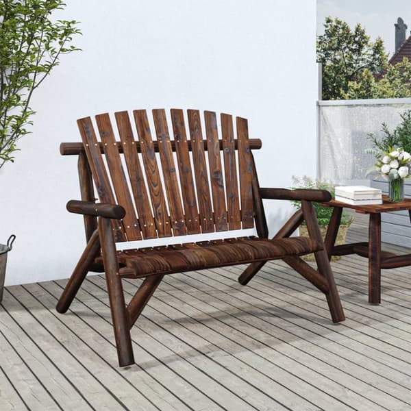 vidaXL 2-personers havebænk 119x85x98 cm massivt grantræ -  Enheder til udendørs modulsofa