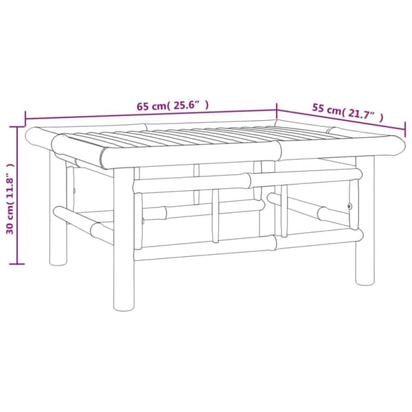 vidaXL havebord 65x55x30 cm bambus - Enheder til udendørs modulsofa