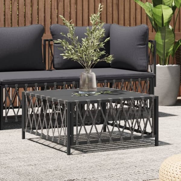 vidaXL Puutarhapöytä antrasiitti 70x70x34 cm kudottu kangas -  Ulkotilan Sohvayksikön Osat