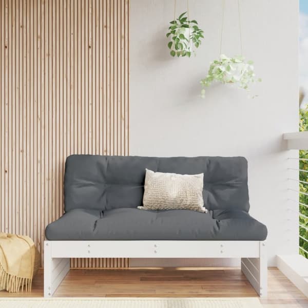 vidaXL midtermodul til sofa 120x80 cm massivt fyrretræ hvid -  Enheder til udendørs modulsofa
