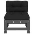 Miniatyrbillede 6 af 11: vidaXL midtermoduler til sofa 2 stk. med hynder massivt fyrretræ grå -  Enheder til udendørs modulsofa
