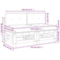 Miniatyrbillede 11 af 11: vidaXL midtermoduler til sofa 2 stk. med hynder massivt fyrretræ grå -  Enheder til udendørs modulsofa