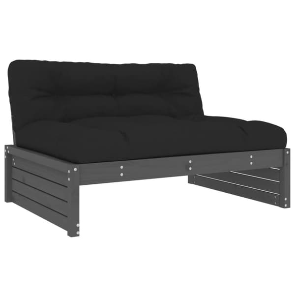 vidaXL midtermodul til sofa 120x80 cm massivt fyrretræ grå -  Enheder til udendørs modulsofa