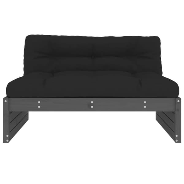 vidaXL midtermodul til sofa 120x80 cm massivt fyrretræ grå -  Enheder til udendørs modulsofa