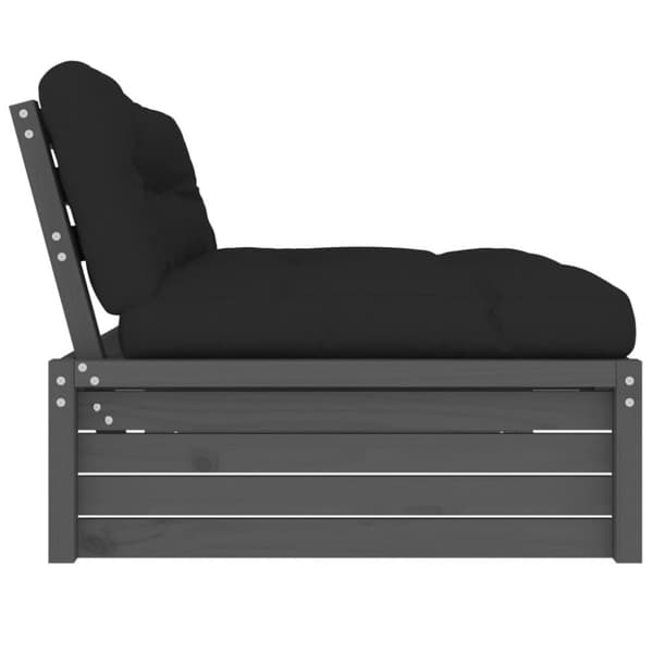 vidaXL midtermodul til sofa 120x80 cm massivt fyrretræ grå -  Enheder til udendørs modulsofa