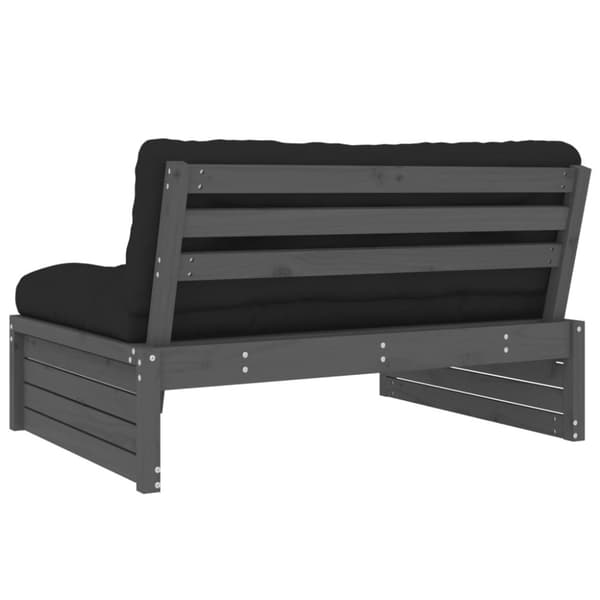 vidaXL midtermodul til sofa 120x80 cm massivt fyrretræ grå -  Enheder til udendørs modulsofa