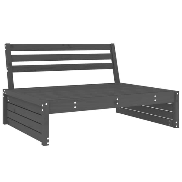 vidaXL midtermodul til sofa 120x80 cm massivt fyrretræ grå -  Enheder til udendørs modulsofa