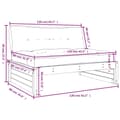Miniatyrbillede 10 af 10: vidaXL midtermodul til sofa 120x80 cm massivt fyrretræ grå -  Enheder til udendørs modulsofa