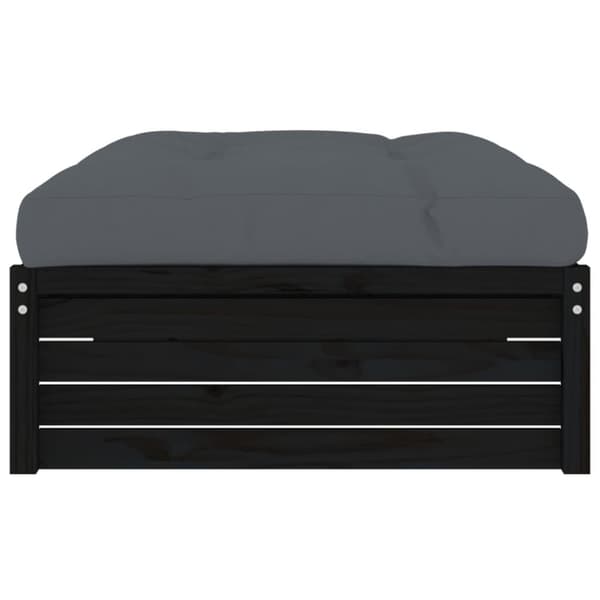 vidaXL Fotpall för trädgården svart 120x80 cm massiv furu -  Moduler till utomhussoffa