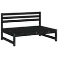 Miniatyrbillede 4 af 10: vidaXL midtermodul til sofa 120x80 cm massivt fyrretræ sort -  Enheder til udendørs modulsofa