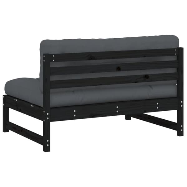 vidaXL midtermodul til sofa 120x80 cm massivt fyrretræ sort -  Enheder til udendørs modulsofa