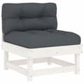 Miniatyrbillede 5 af 11: vidaXL midtermoduler til sofa 2 stk. med hynder massivt fyrretræ hvid -  Enheder til udendørs modulsofa