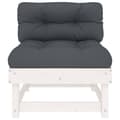 Miniatyrbillede 6 af 11: vidaXL midtermoduler til sofa 2 stk. med hynder massivt fyrretræ hvid -  Enheder til udendørs modulsofa