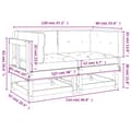 Miniatyrbillede 11 af 11: vidaXL hjørnemoduler til sofa 2 stk. med hynder massivt fyrretræ hvid -  Enheder til udendørs modulsofa