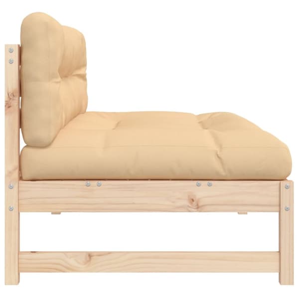 vidaXL midtermodul til sofa 120x80 cm massivt fyrretræ -  Enheder til udendørs modulsofa