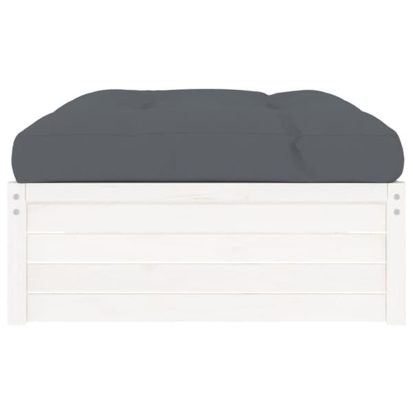 vidaXL udendørs fodskammel 120x80 cm massivt fyrretræ hvid -  Enheder til udendørs modulsofa