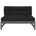 Miniatyrbillede 5 af 10: vidaXL midtermodul til sofa 120x80 cm massivt fyrretræ grå -  Enheder til udendørs modulsofa