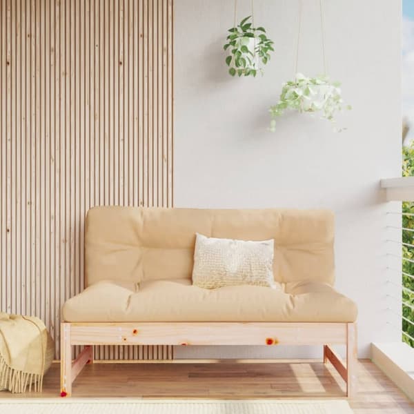 vidaXL midtermodul til havesofa 120x80 cm massivt fyrretræ -  Enheder til udendørs modulsofa