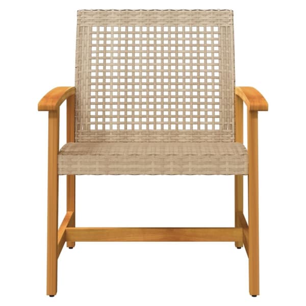 vidaXL havestole 2 stk. polyrattan og akacietræ beige -  Enheder til udendørs modulsofa