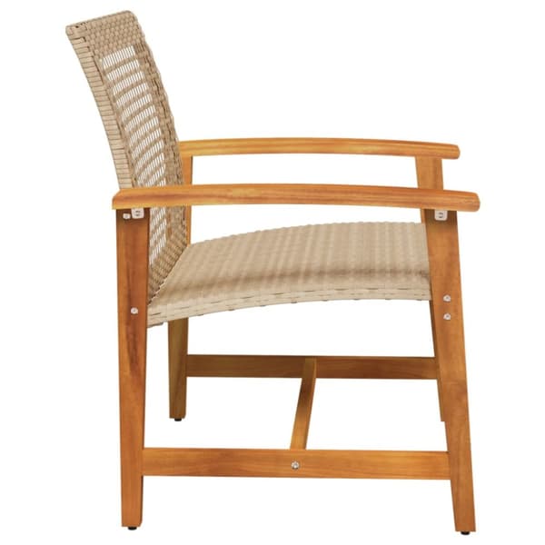 vidaXL havestole 2 stk. polyrattan og akacietræ beige -  Enheder til udendørs modulsofa