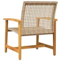 Miniatyrbillede 7 af 10: vidaXL havestole 2 stk. polyrattan og akacietræ beige -  Enheder til udendørs modulsofa