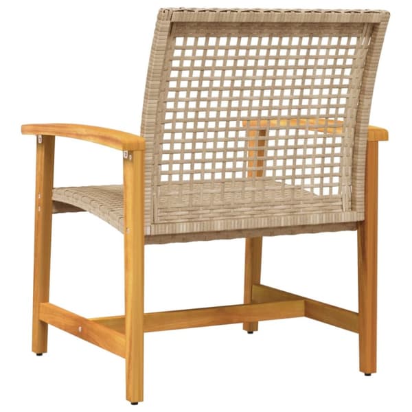 vidaXL havestole 2 stk. polyrattan og akacietræ beige -  Enheder til udendørs modulsofa