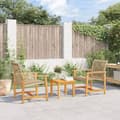 Miniatyrbillede 1 af 10: vidaXL havestole 2 stk. polyrattan og akacietræ beige -  Enheder til udendørs modulsofa
