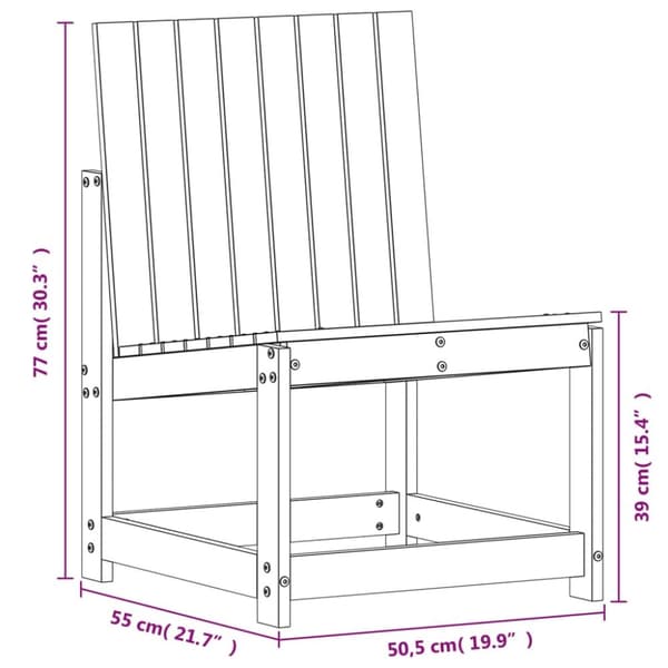 vidaXL havestol 50,5x55x77 cm massivt fyrretræ hvid -  Enheder til udendørs modulsofa